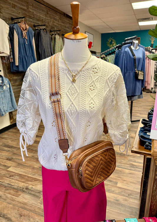 Camel Chevron Cross Body