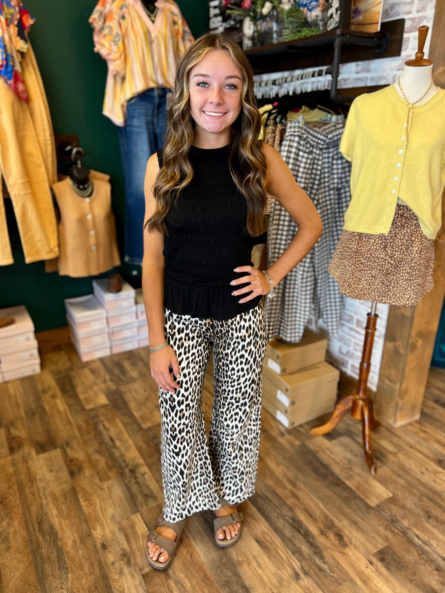 Smocked Ruffle Knit Tank