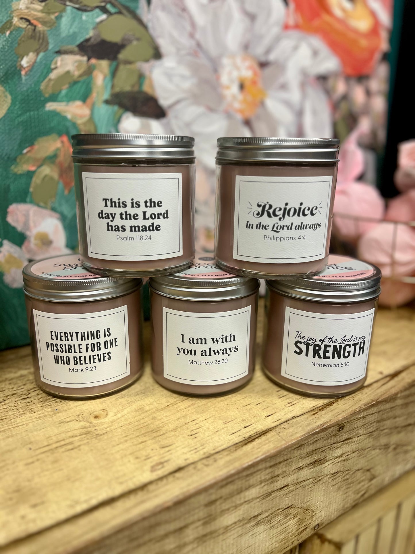 Sweet Grace Bible Verse Candle