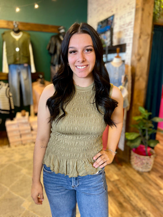 Ruched Sleeveless Top