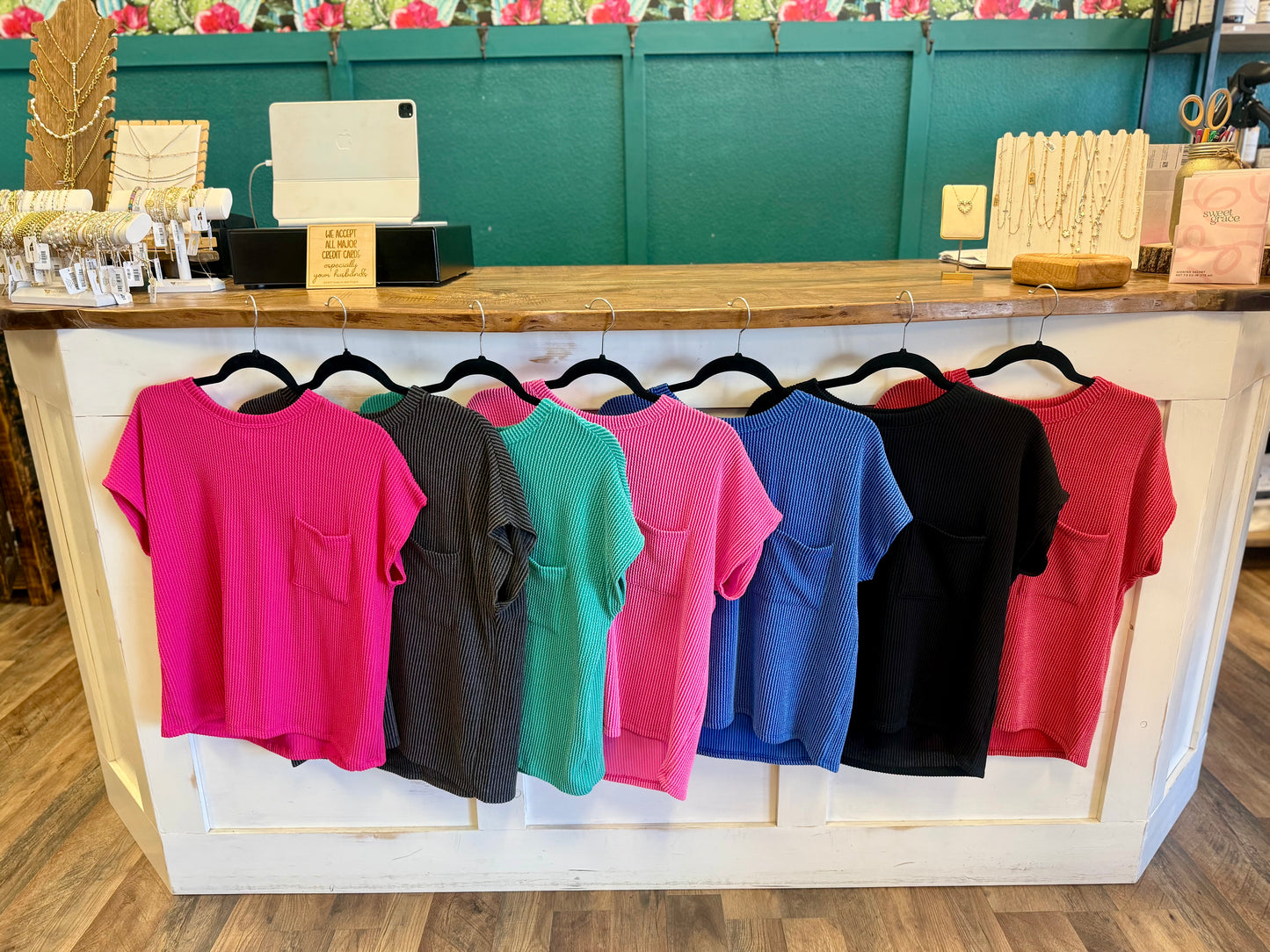 Ribbed Pocket Top