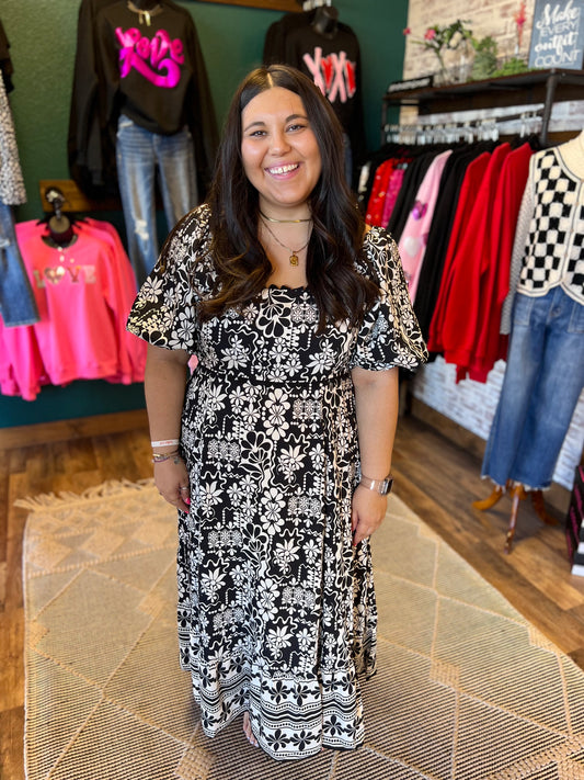 Black Floral Maxi