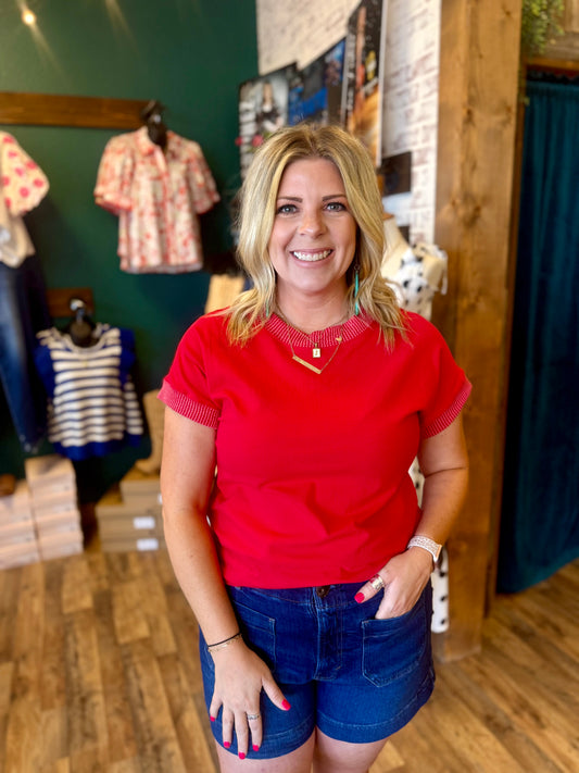 Rib Trim Detail Top
