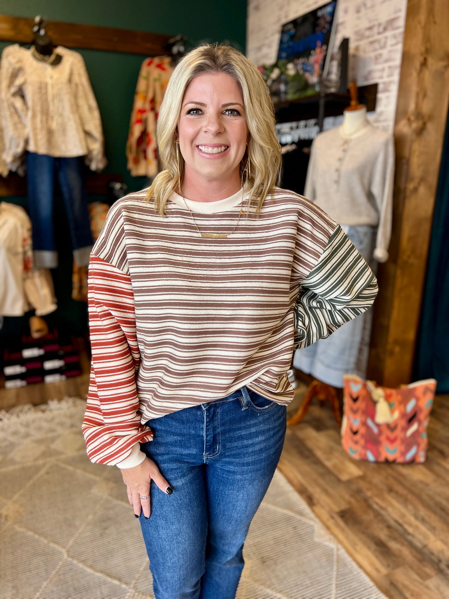 Tri Tone Color Block Pullover