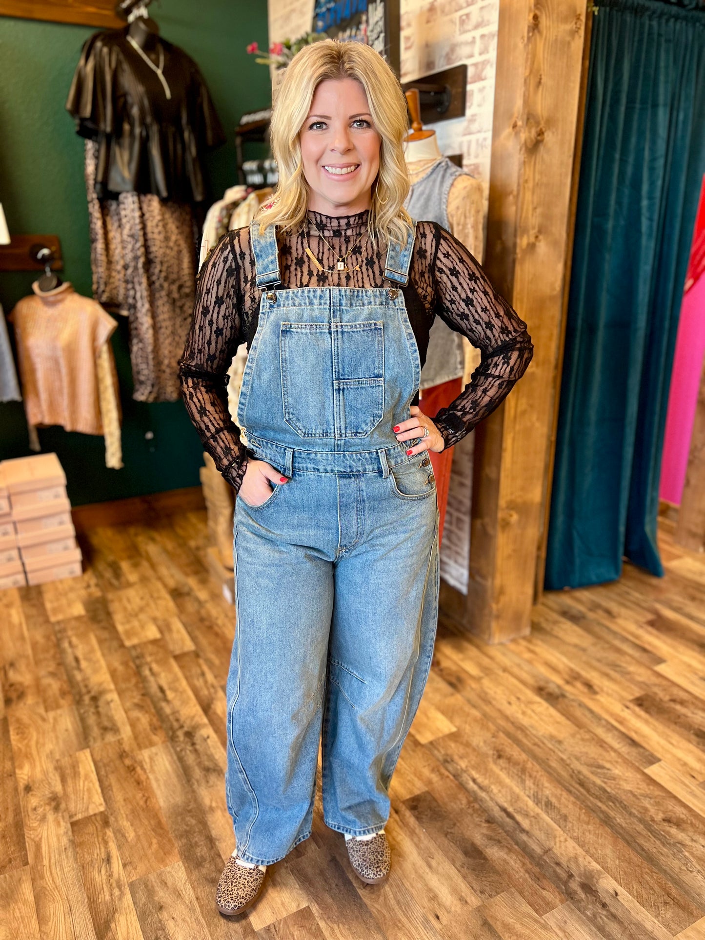 Medium Wash Barrel Overall