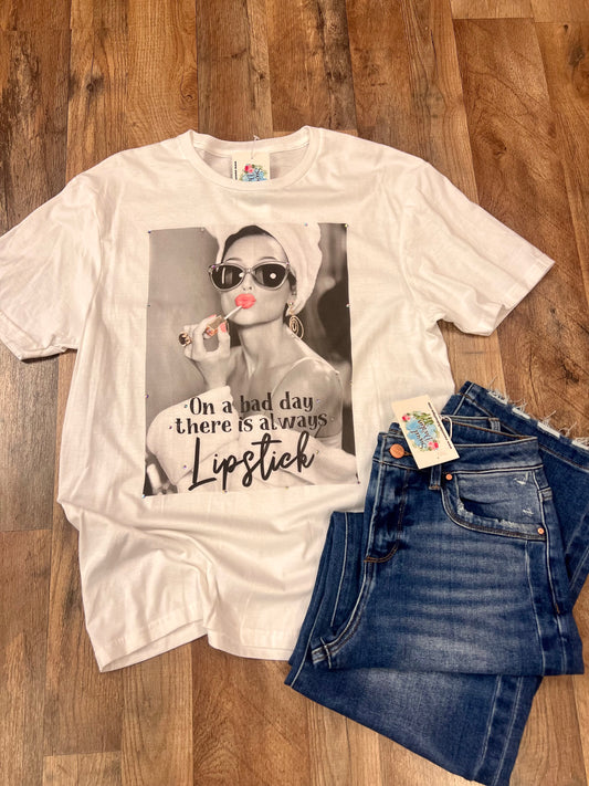 Embellished Lipstick Tee