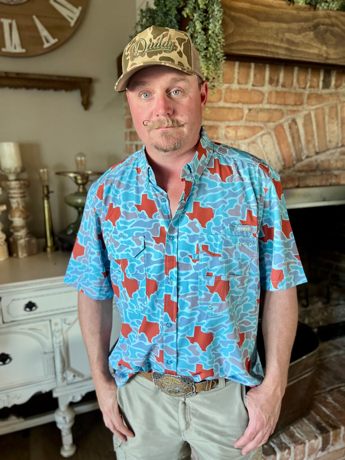 Texas Burnt Orange Camo Fishing Shirt