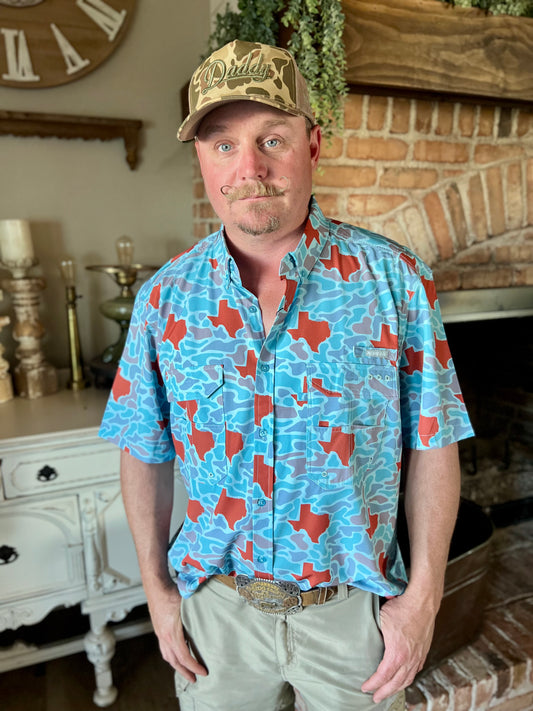 Texas Burnt Orange Camo Fishing Shirt