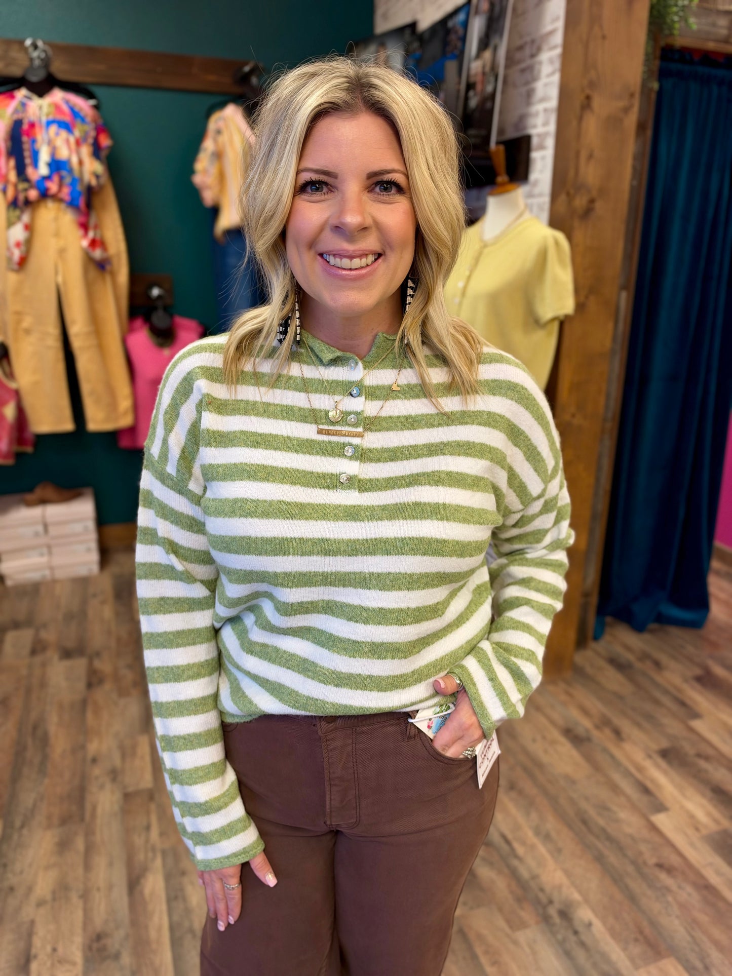Avocado Striped Sweater