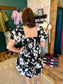 Black & White Floral Bubble Dress