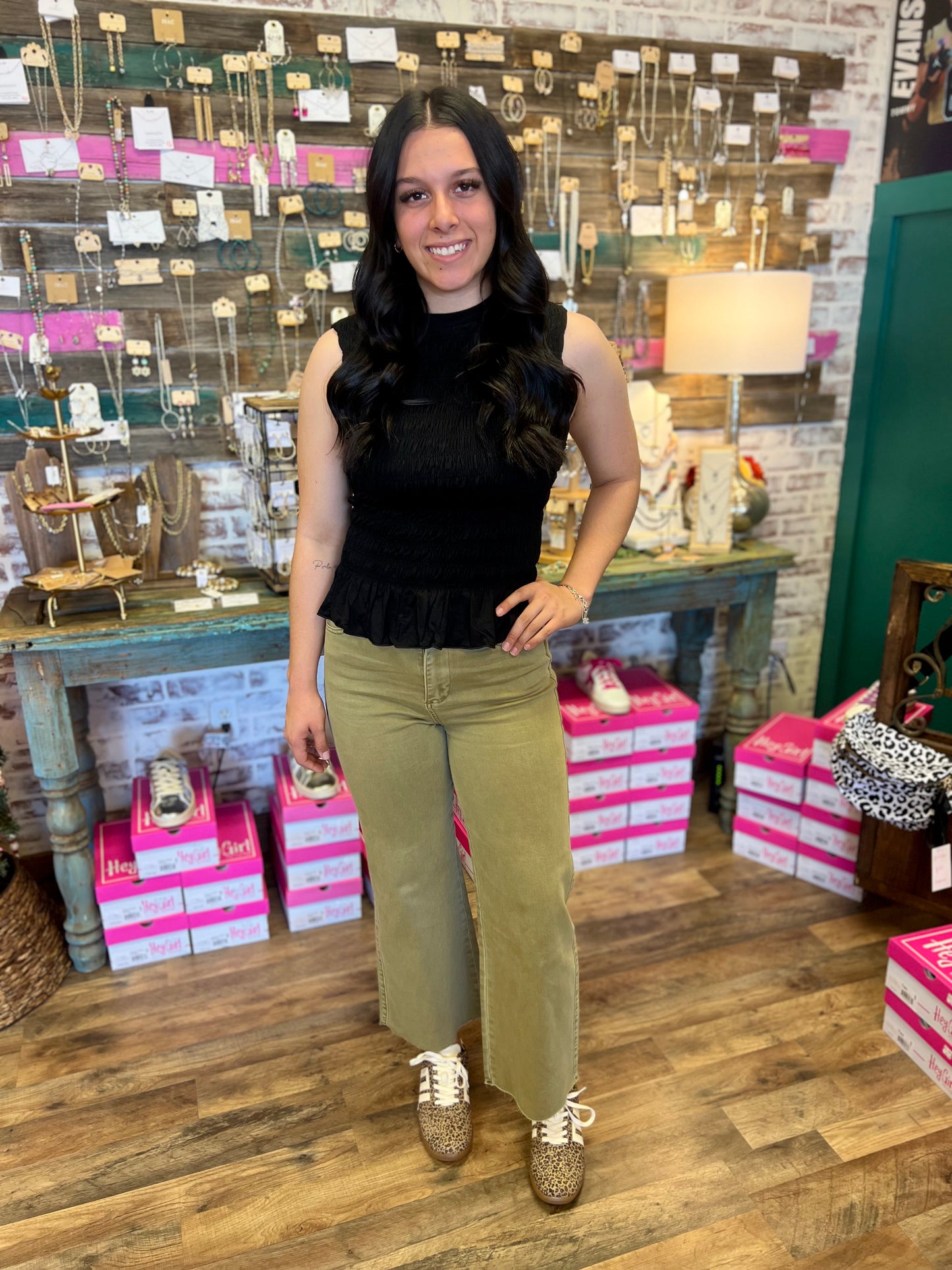 Olive Crop Jean