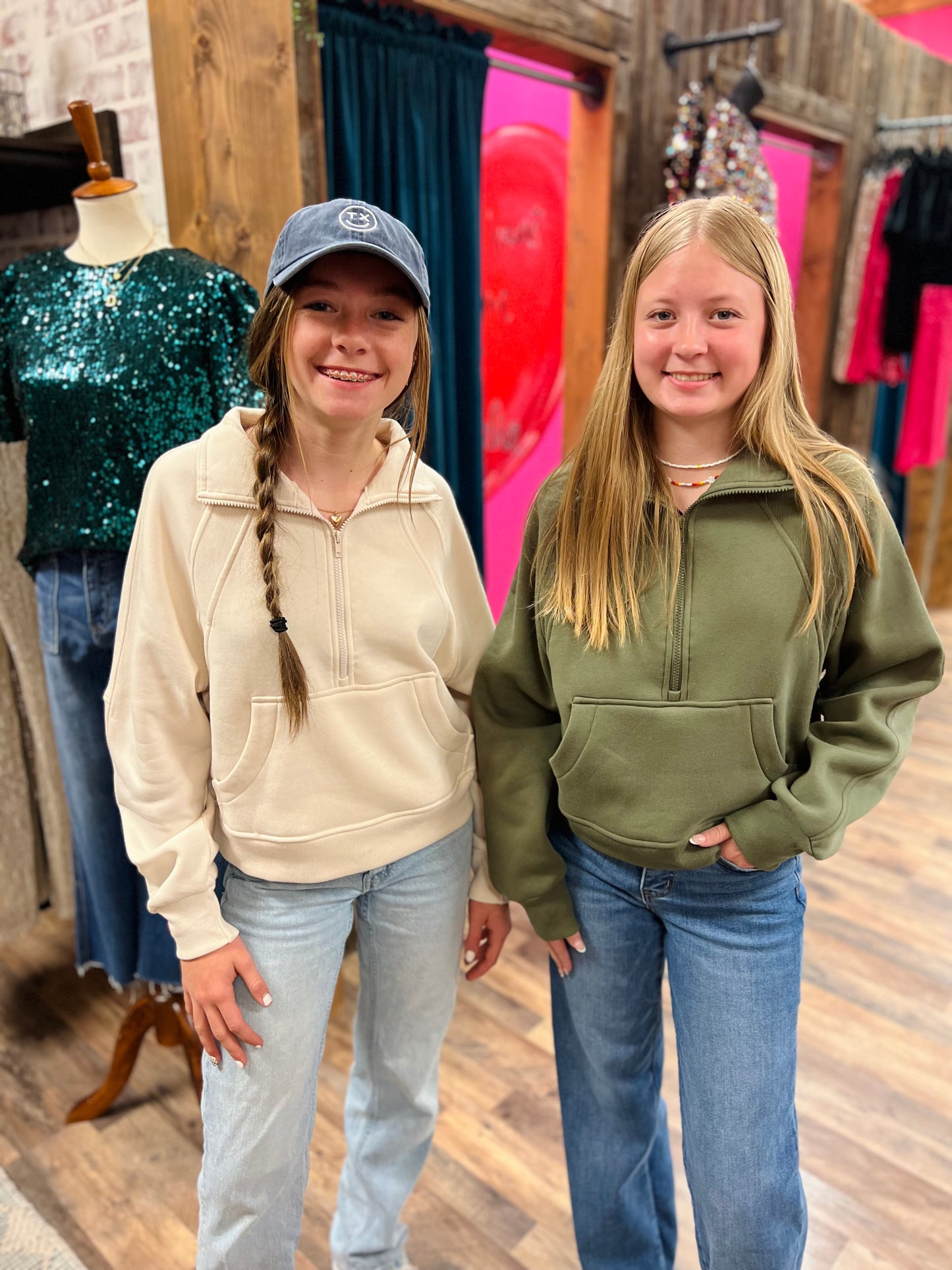 Fleece Half Zip Sweatshirt