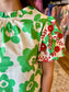 Green Floral Embroidered Sleeve Top