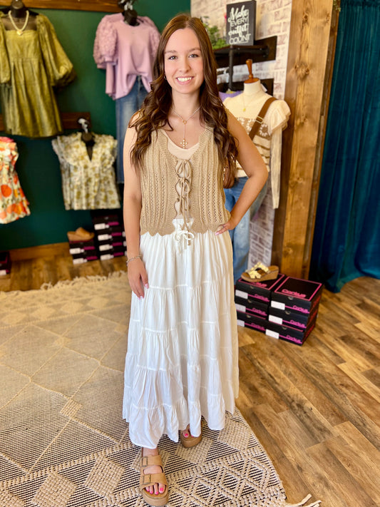 White Tiered Skirt