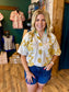 Mustard Smocked Collared Top