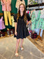 Black Pintuck Mini Dress