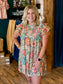 Ruffle Sleeve Paisley Print Dress