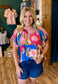 Floral Patchwork Tassel Tie Top