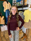 Smocked Crinkle Mock Neck Top