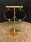 Dainty Turquoise Cross Earring