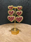 Triple Heart Beaded Earring