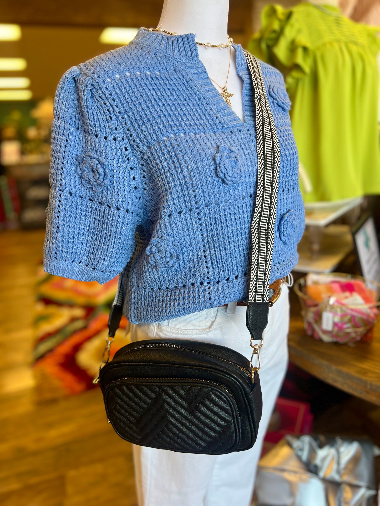 Black Chevron Cross Body
