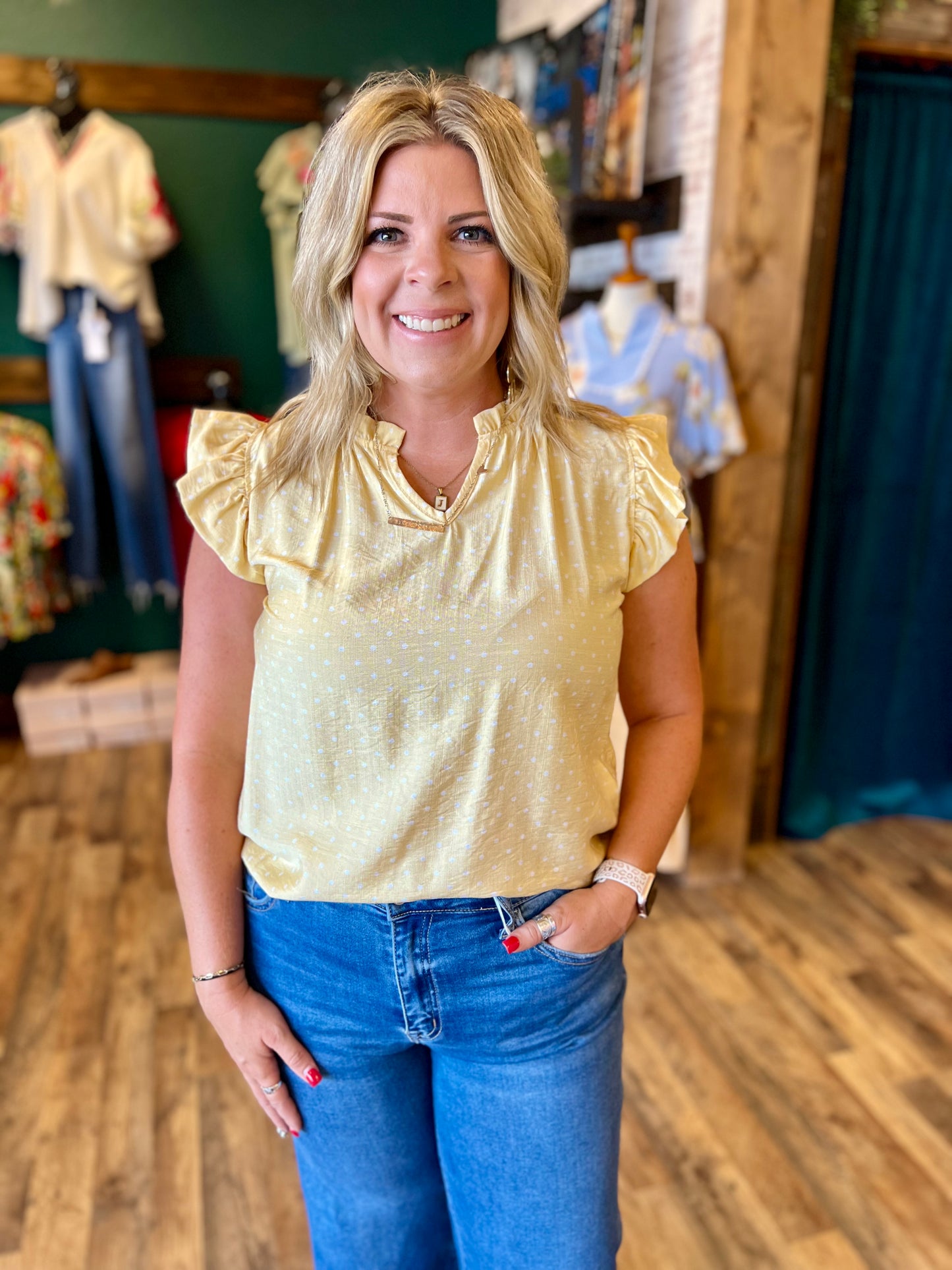 Mini Polka Dot Ruffle Top