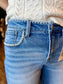 Risen High Rise Crop Embroidered Jean