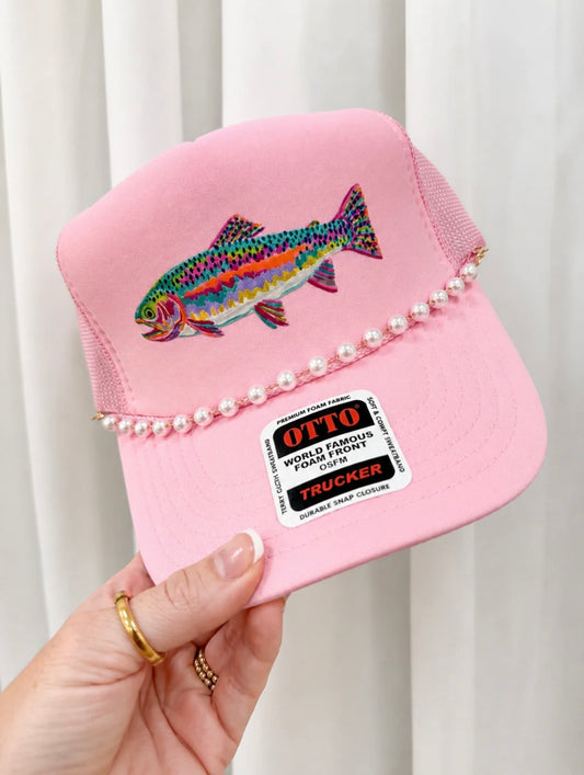 Colorful Trout Pearl Chain Hat