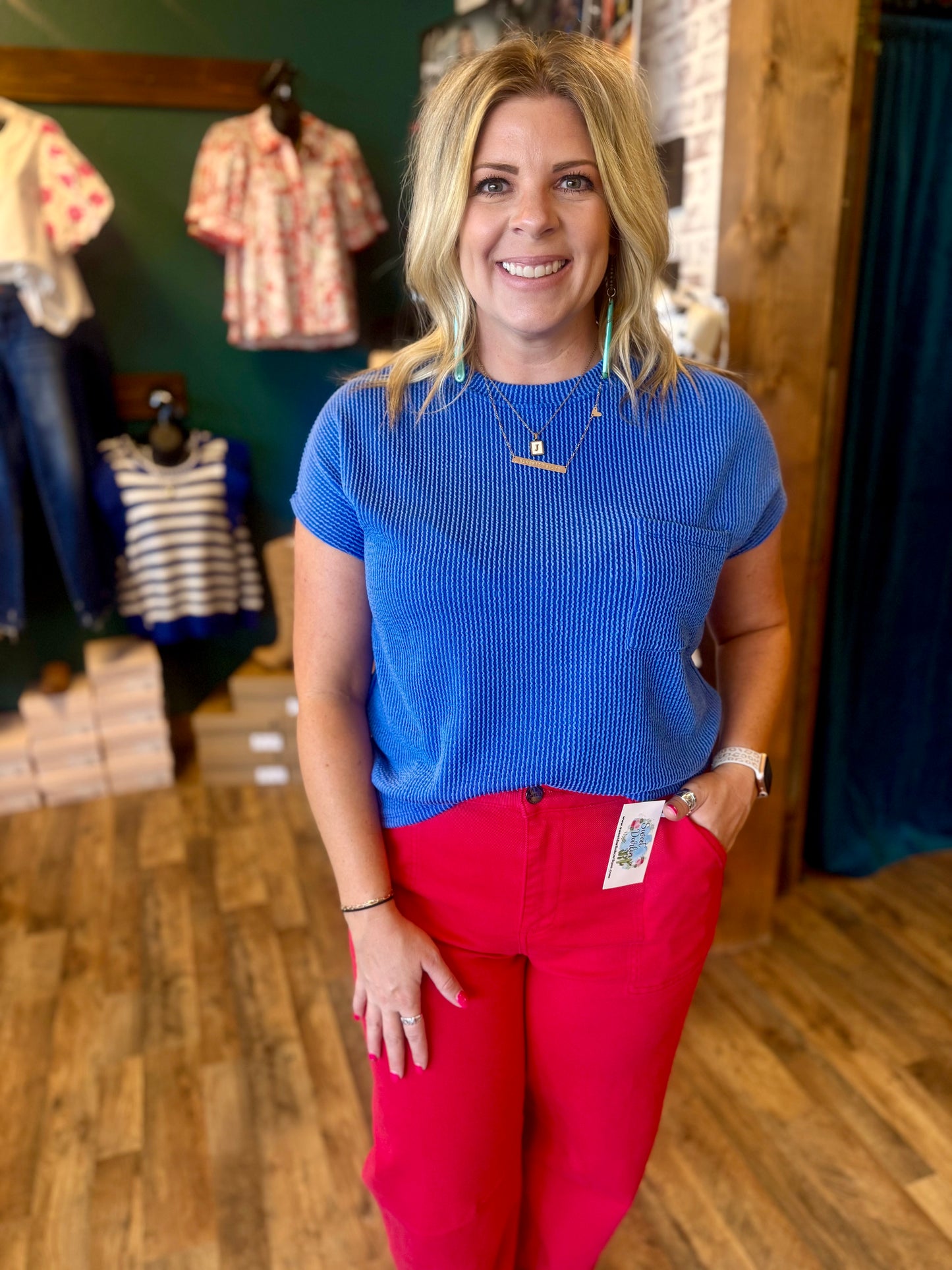 Ribbed Pocket Top