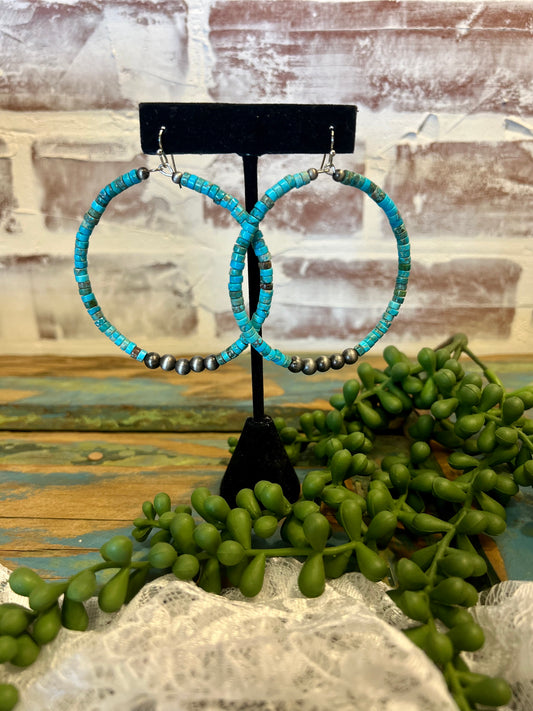 Turquoise Stone Hoop