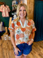 Mint Floral VNeck Top