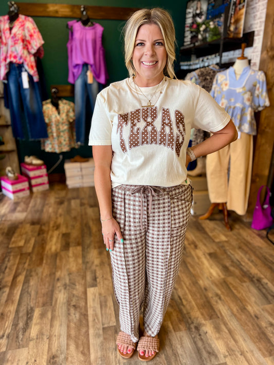Checkered Knit Pant