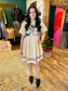 Black Scroll Taupe Dress
