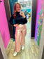 Metallic Pink Cargo Pants