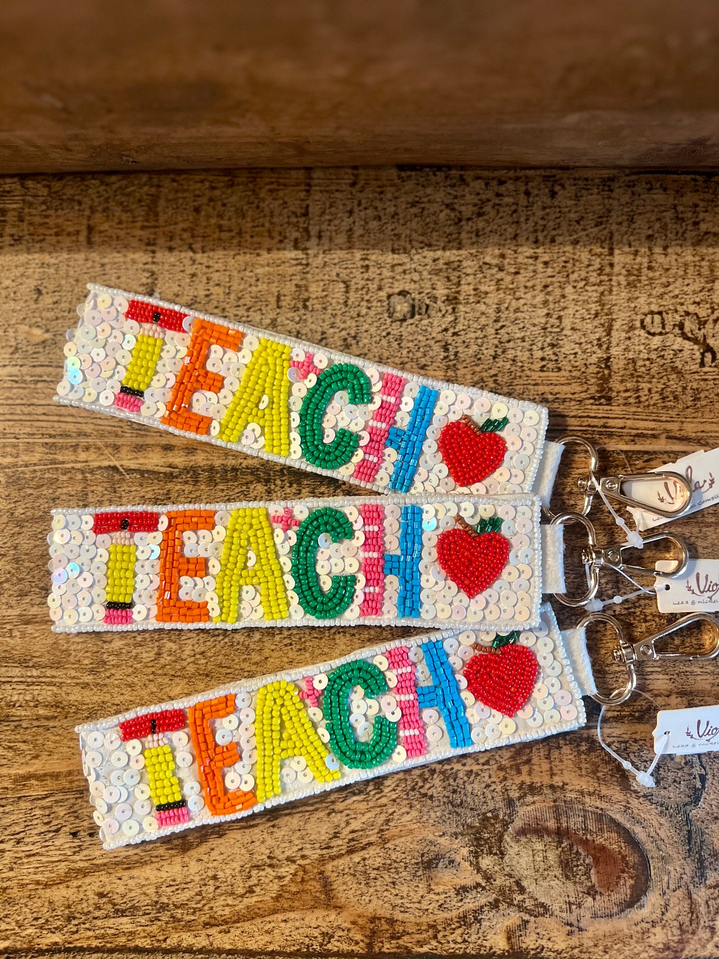 Beaded Teacher Keychain