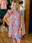 Ruffle Sleeve Paisley Print Dress