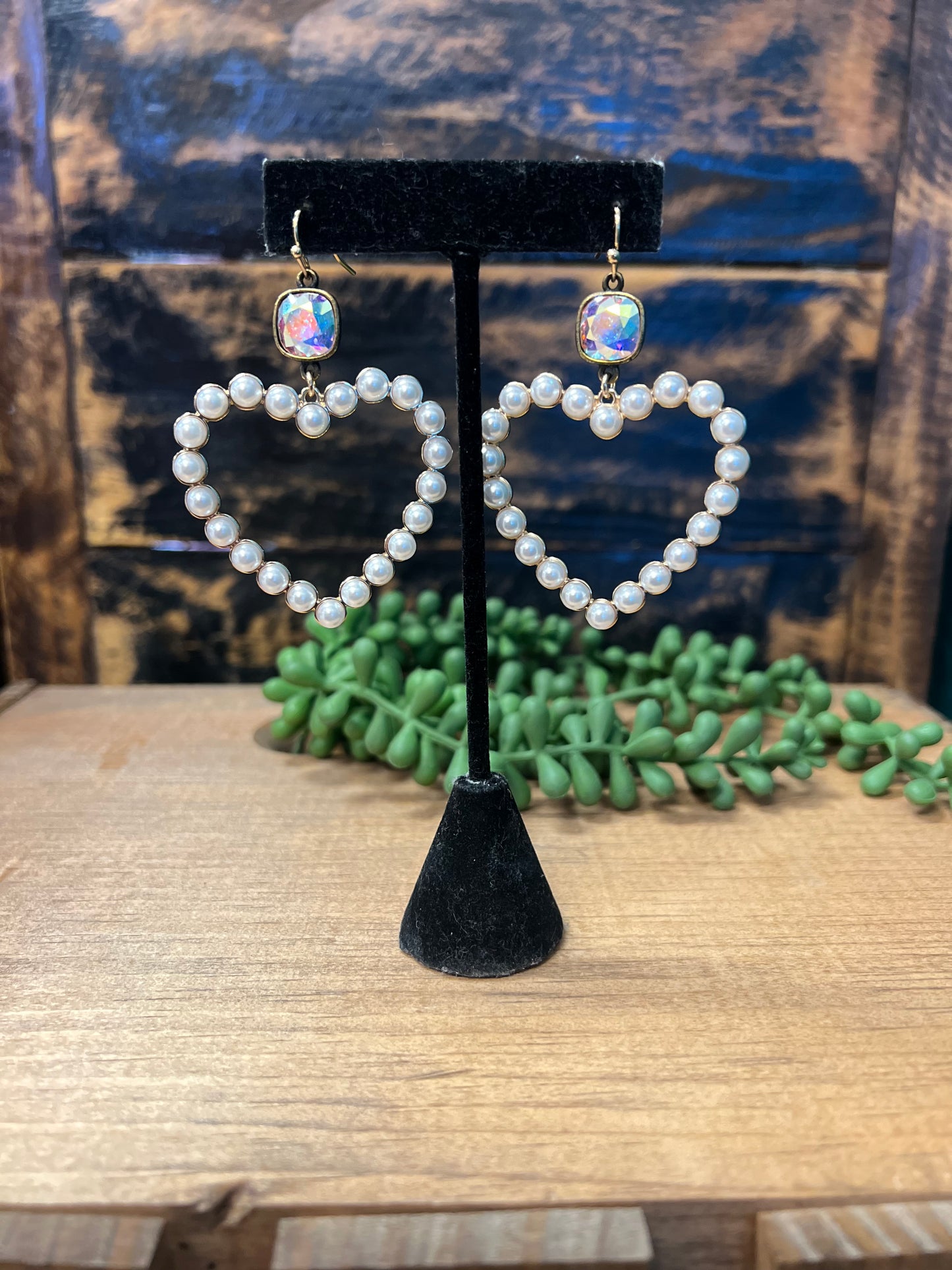 Pearl Heart Earrings