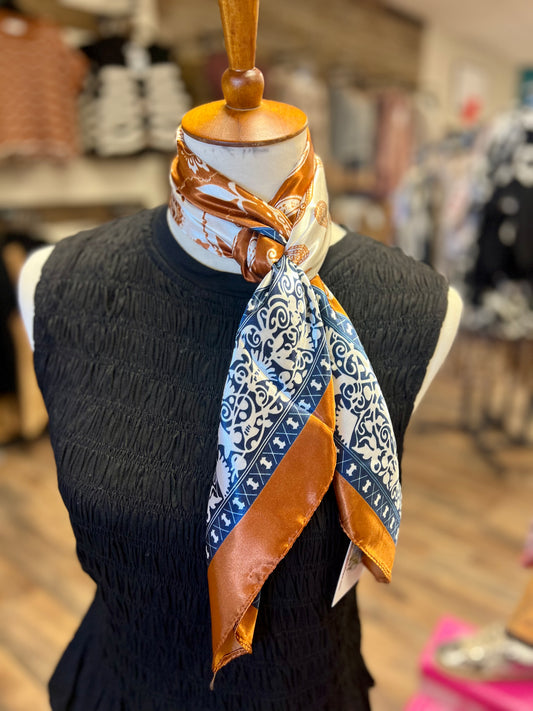 Rust & Navy Paisley Wild Rag