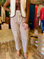 Camel Patchwork Barrel Crop Pant