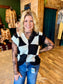Black & White Check Sweater Vest