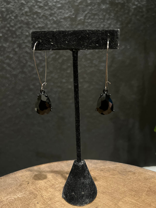 Black Teardrop Earrings