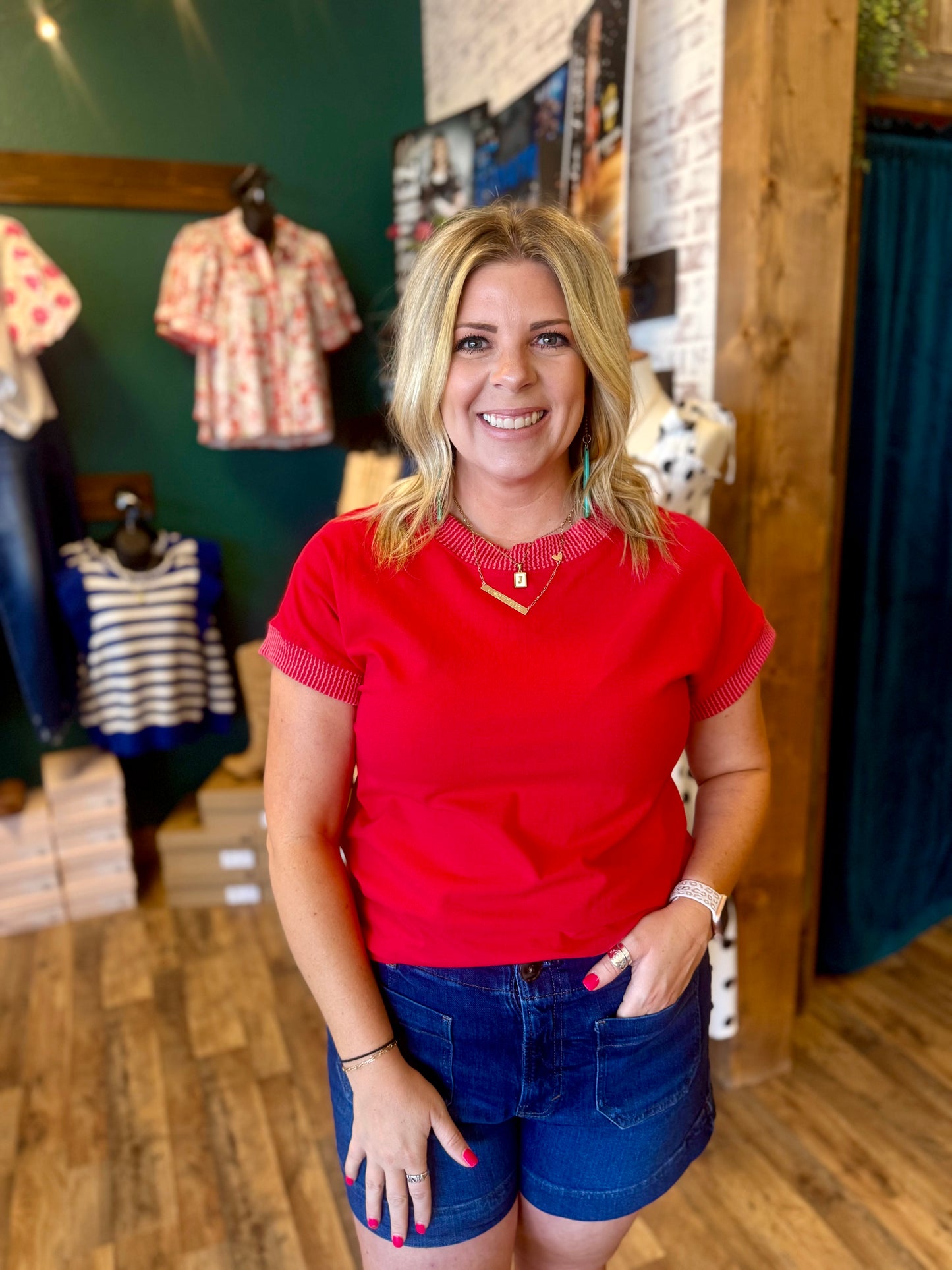 Rib Trim Detail Top