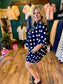 Navy Polka Dot Short Set