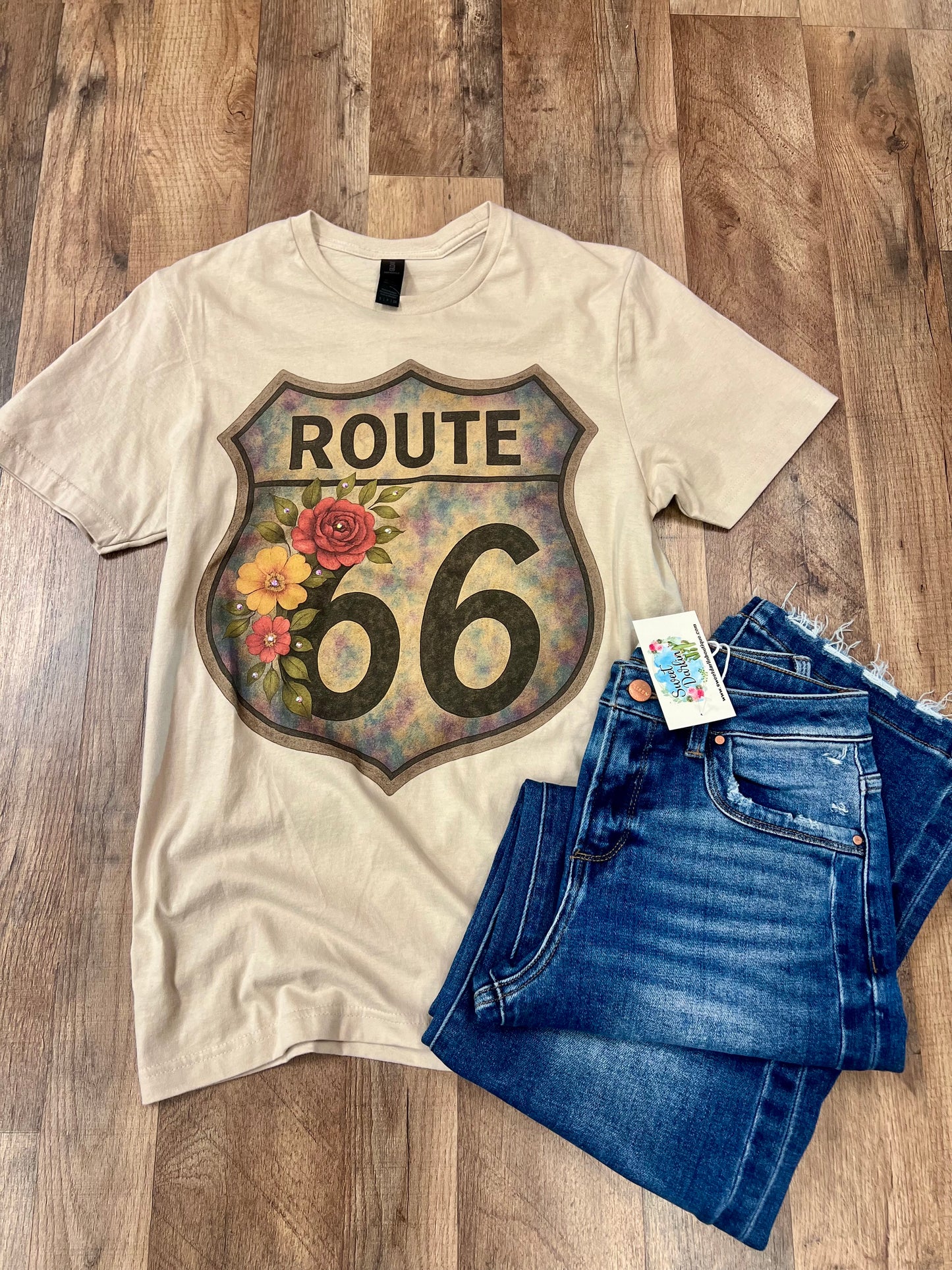 Embellished Route 66 Tee
