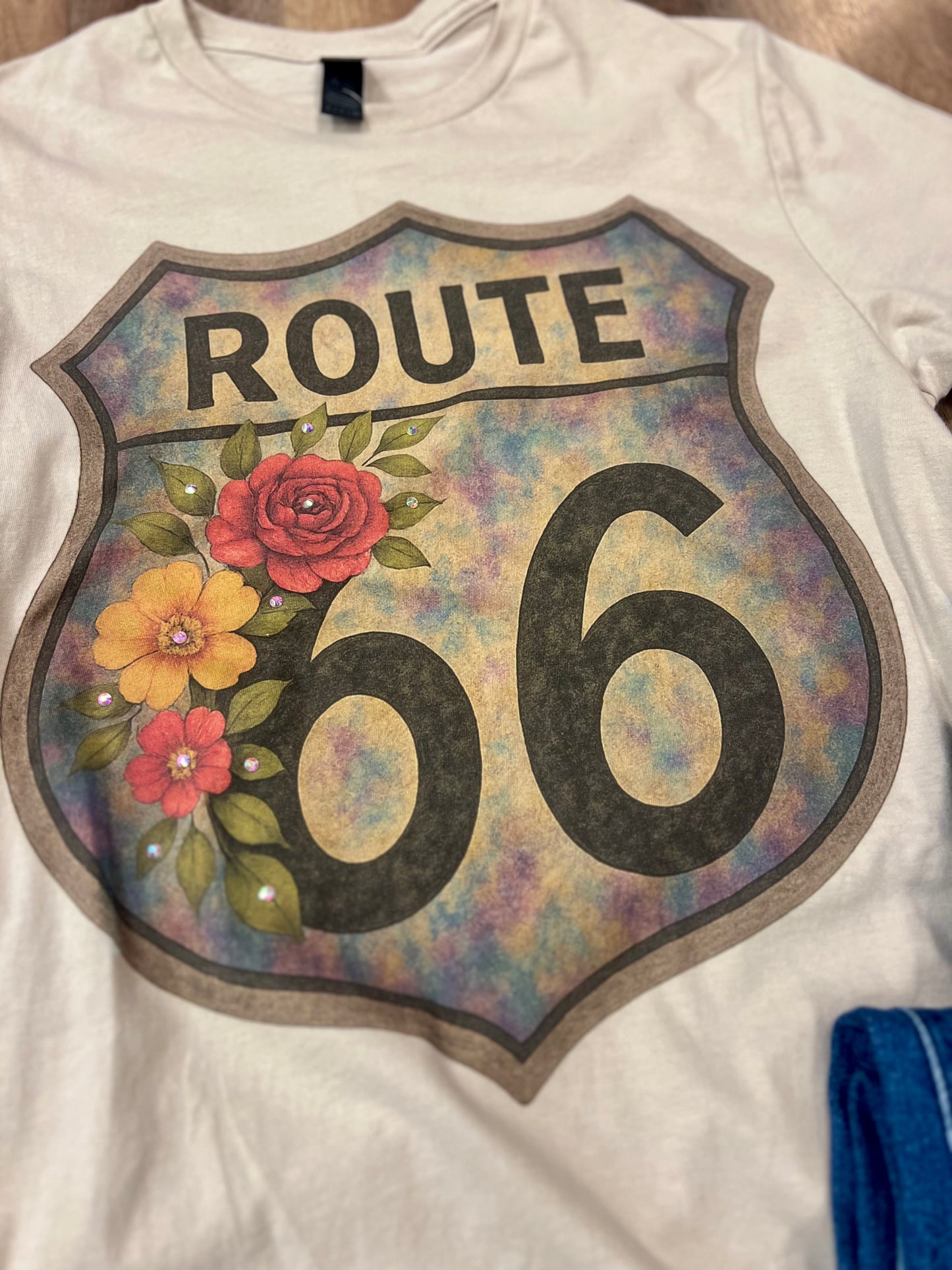 Embellished Route 66 Tee