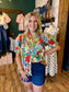 Floral Smocked Button Up