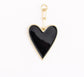 Black Enamel Heart Bag Charm