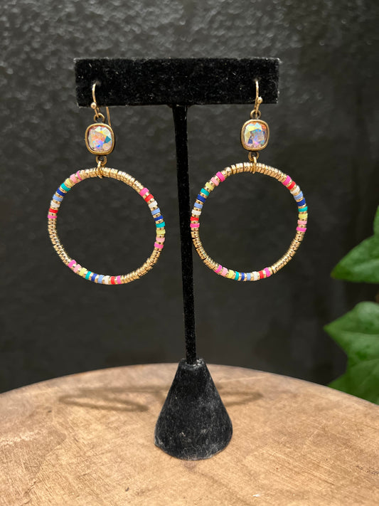 Multi Coin Bead Earring