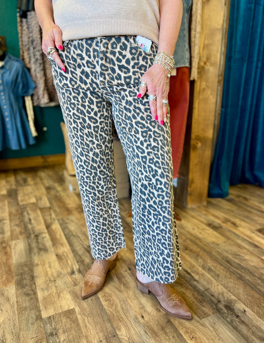 Vervet Leopard Wide Leg Jean